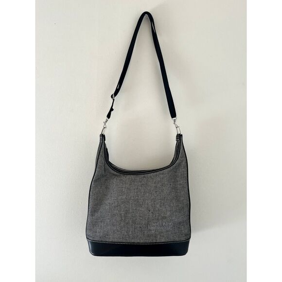 Ann Taylor Handbags - Ann Taylor Black/White Double Strap Handbag with Faux Leather Accents